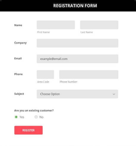 Form Registration Builder